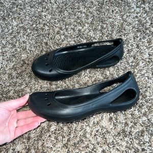 Crocs Black Cutout Flats Size 6